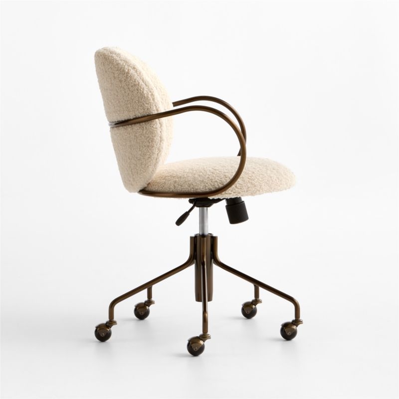 Luna Ivory Boucle Upholstered Office Chair - Image 3