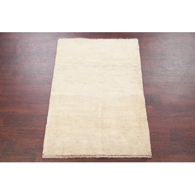 One-of-a-Kind Alexis Hand-Knotted New Age Beige 3'3" x 4'9" Wool Area Rug - Image 0