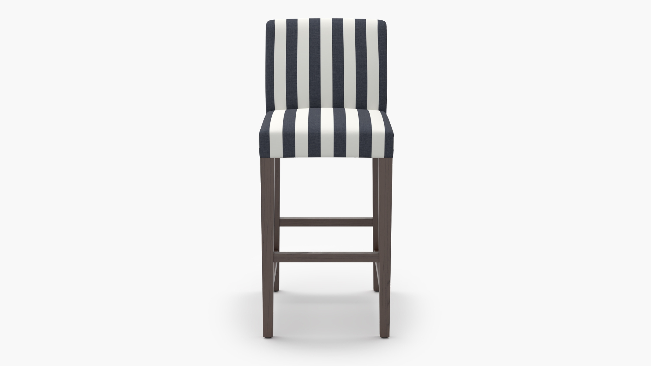 Signature Dining Bar Stool, Navy Cabana Stripe, Espresso Square Tapered Leg - Image 0