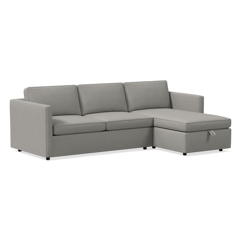 Harris 101" Right Multi Seat 2-Piece Chaise Sectional w/ Storage, Standard Depth, Twill, Silver - Image 0