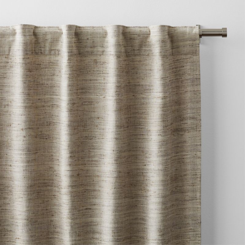 Trevino Warm Beige Cotton Silk Blend Window Curtain Panel 52"x84" - Image 3