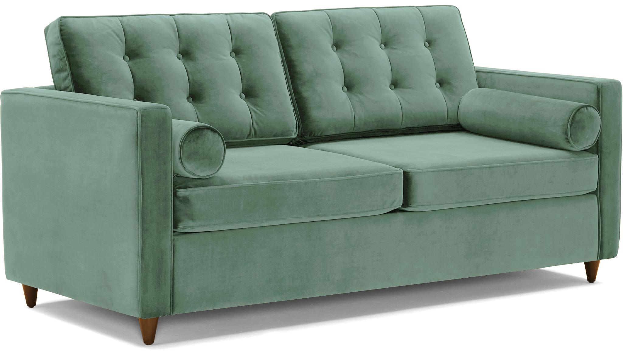 Green Braxton Mid Century Modern Sleeper Sofa - Essence Aqua - Mocha - Image 1
