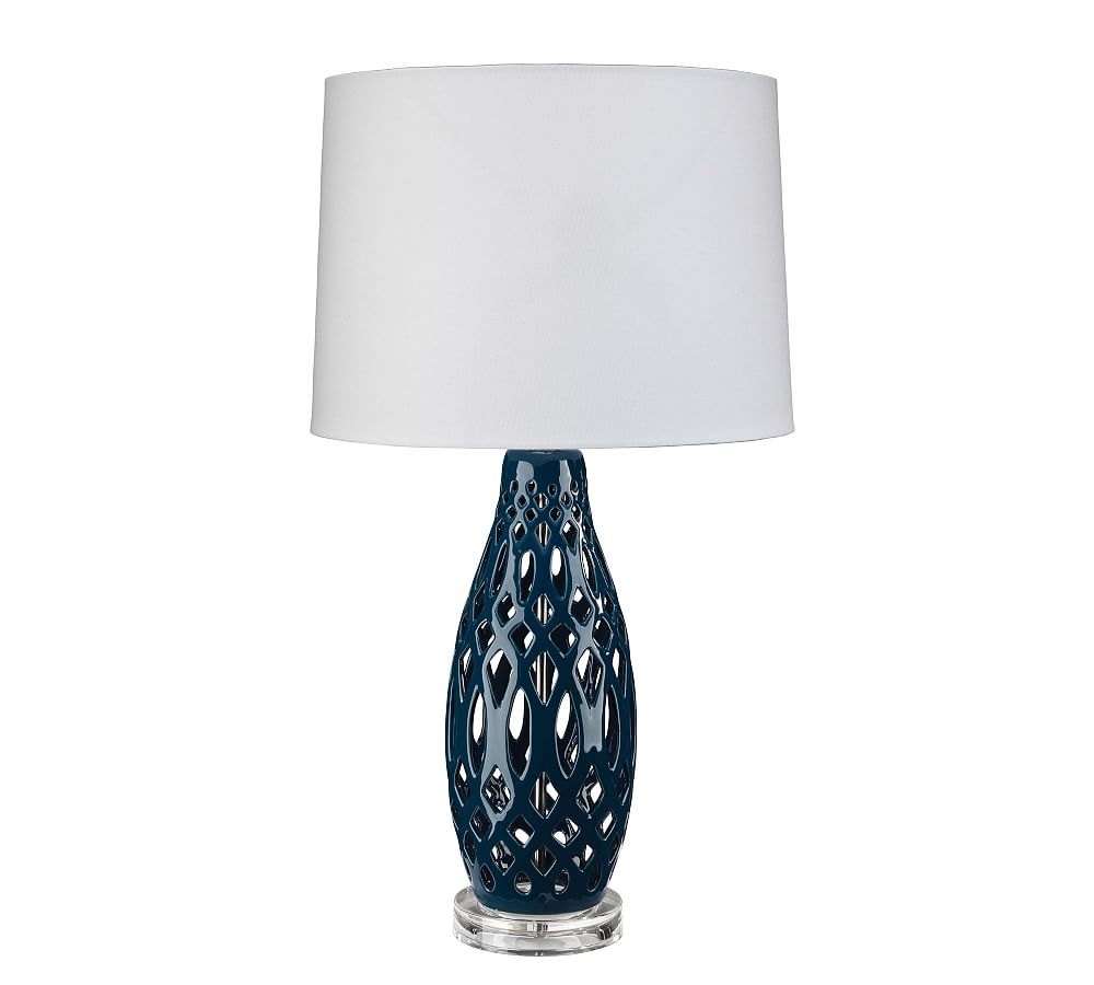Oldfield Ceramic Table Lamp, Navy Blue - Image 0