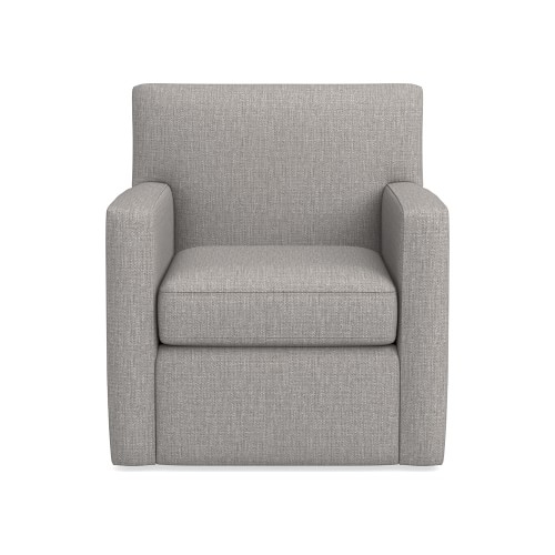 Brighton Swivel Armchair, Standard Cushion, Perennials Performance Melange Weave, Fog - Image 0