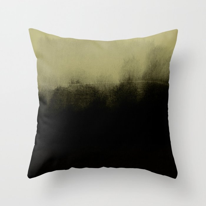 Golden Lime & Graphite Throw Pillow by Iris Lehnhardt - Cover (16" x 16") With Pillow Insert - Outdoor Pillow - Image 0