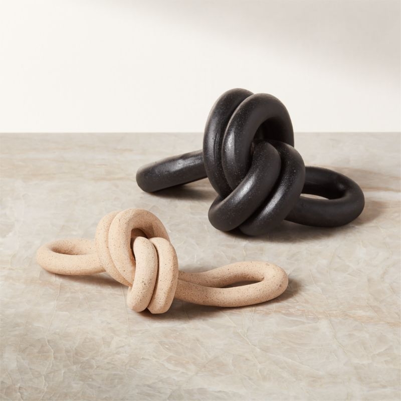 Decorative Black Ceramic Double Loop Knot XL - Image 2
