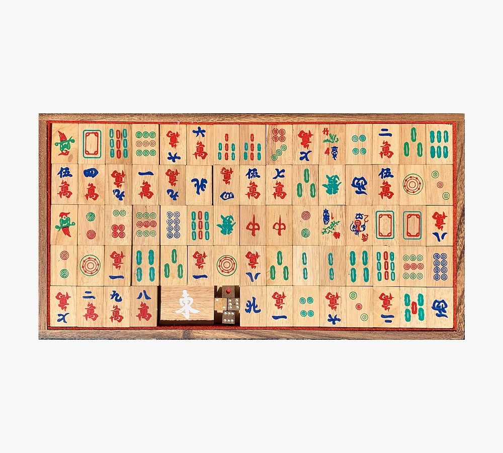 Handcrafted Wooden Mahjong Game - Image 0