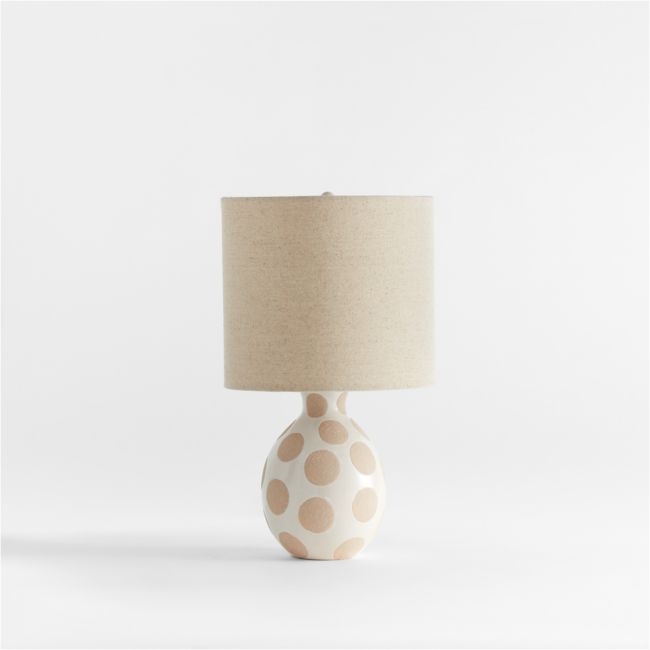 Dot White Ceramic Kids Table Lamp - Image 0