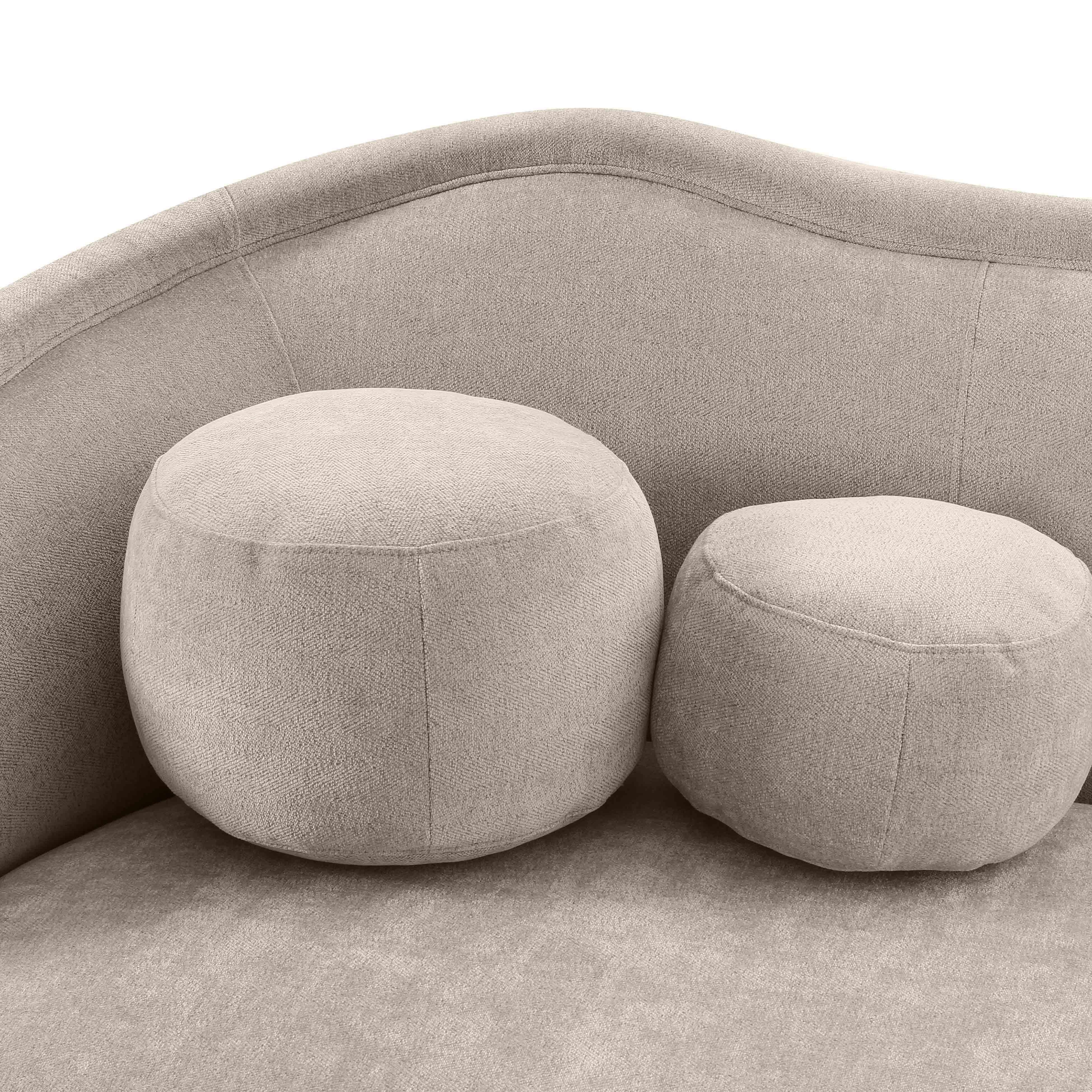 Circe Taupe Textured Velvet Sofa - Image 3
