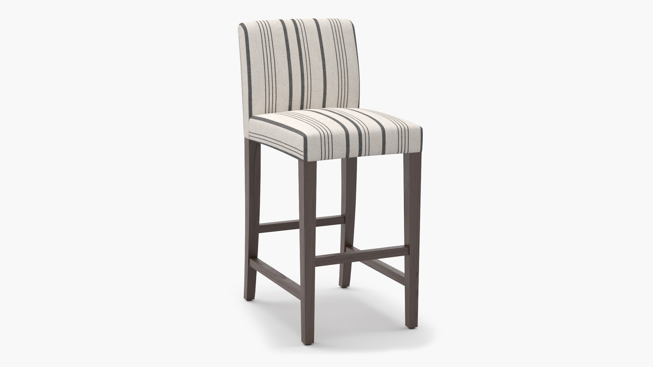 Signature Dining Bar Stool, Black Market Stripe, Espresso Square Tapered Leg - Image 1