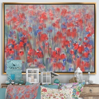 Poppy Flower Fields Forever I - Farmhouse Wall Art Print - Image 0