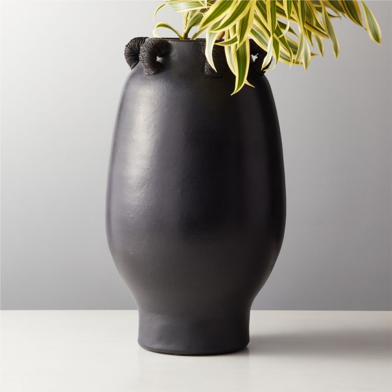 Acadia Black Ceramic Vase - Image 1