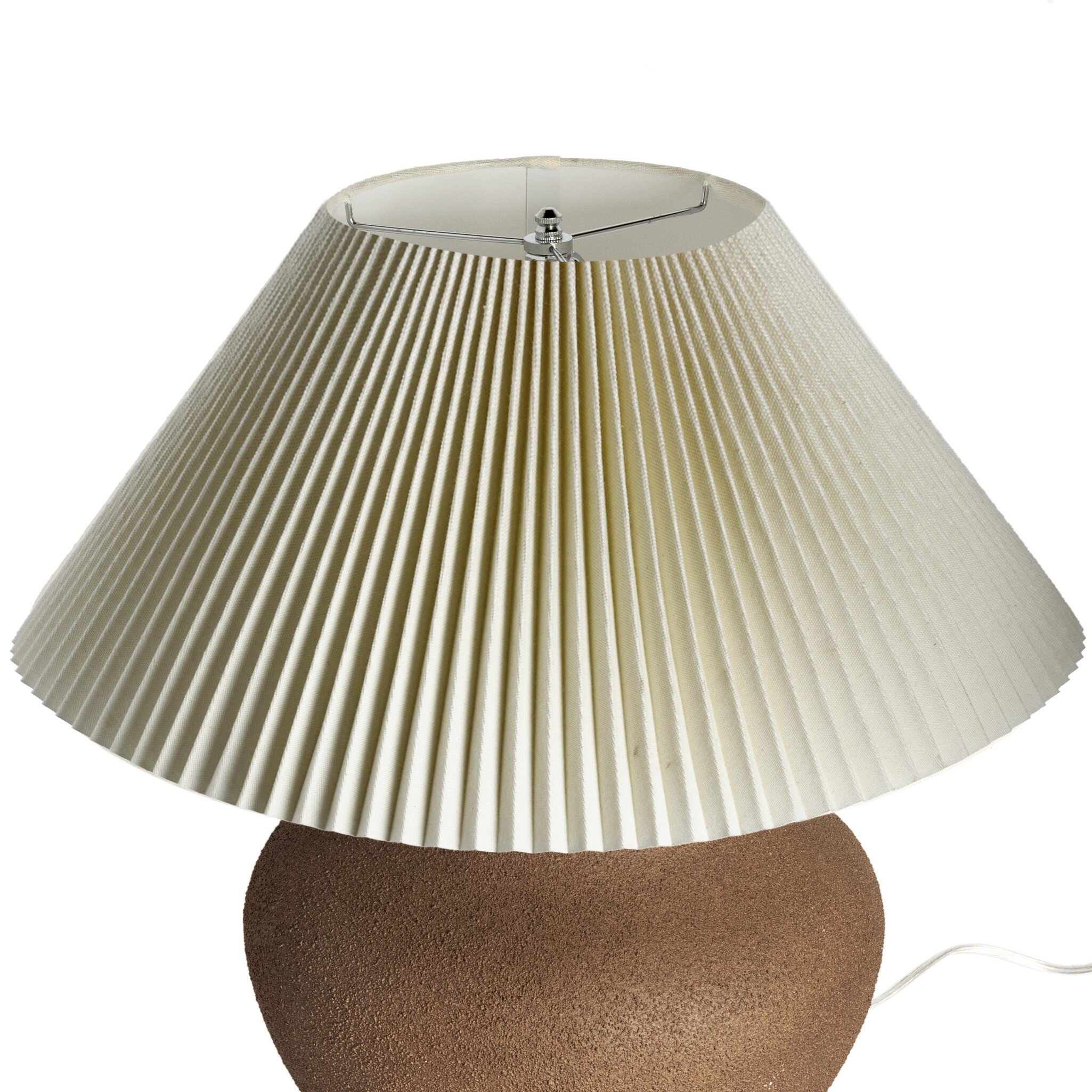 Parma Pleated Table Lamp - Textured Dark Sand Porcelain - Image 6