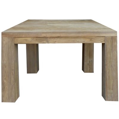 Recycled Teak Wood Marbella Square Dining Table, 35 Inch - Image 0