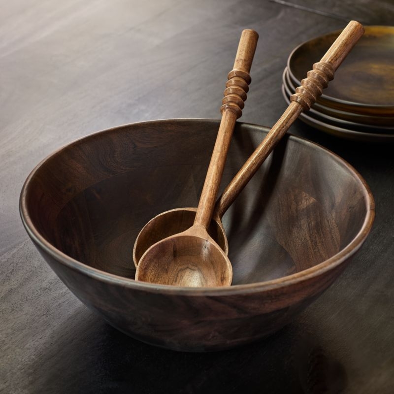 Carson Medium Dark Acacia Wood Bowl - Image 1