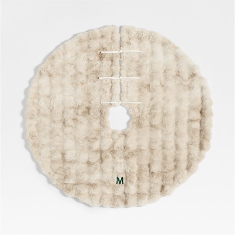 Arctic Ivory Textured Faux Fur Christmas Tree Skirt - Image 2