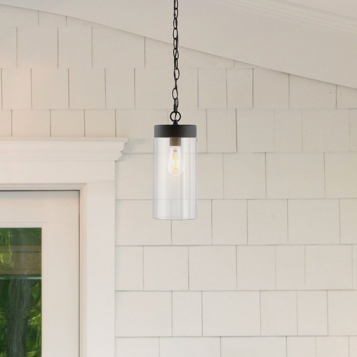 Lianne 5.7" Outdoor Pendant - Black - Safavieh - Image 1