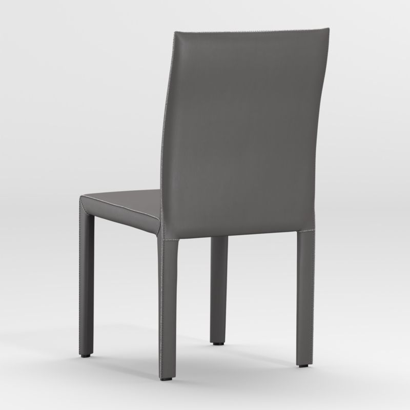 Folio Dark Grey Top-Grain Leather Dining Chair - Image 2