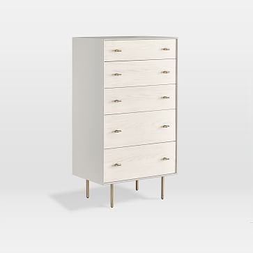 Modernist Wood + Lacquer 5-Drawer Dresser, Winter Wood - Image 1