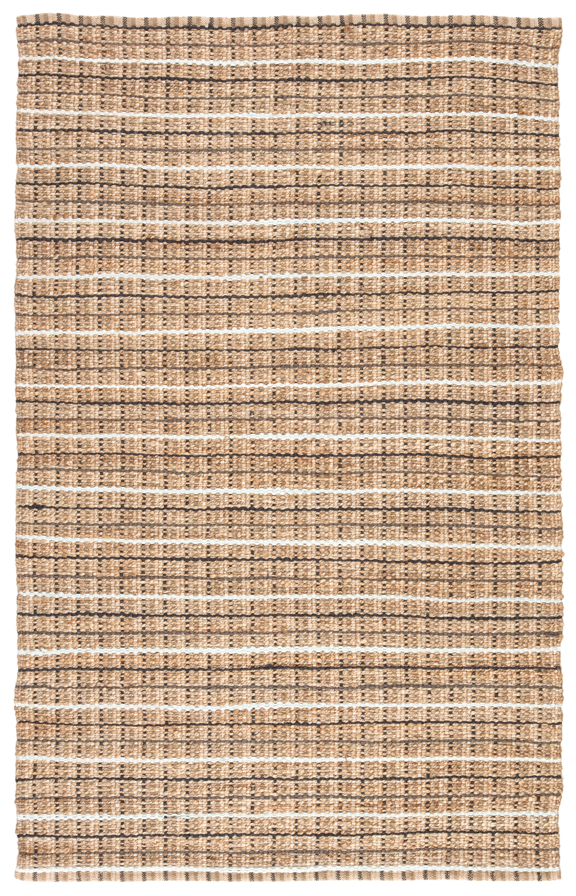 Harringdon Natural Stripe Gray/ Beige Area Rug (3'6" X 5'6") - Image 0