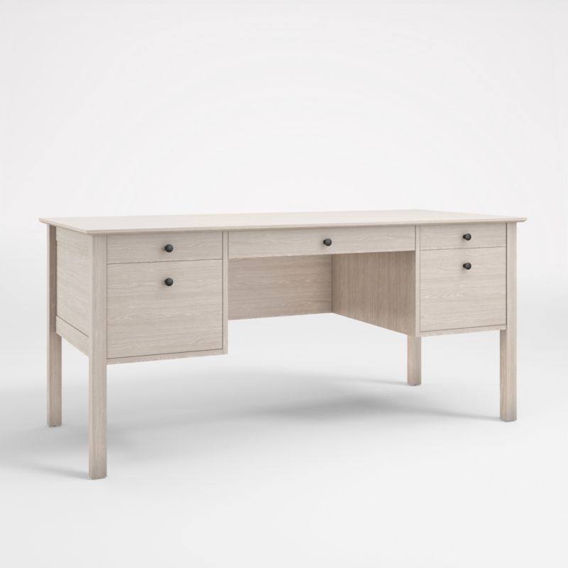 Ainsworth Pickled Oak Executive Desk - Image 1