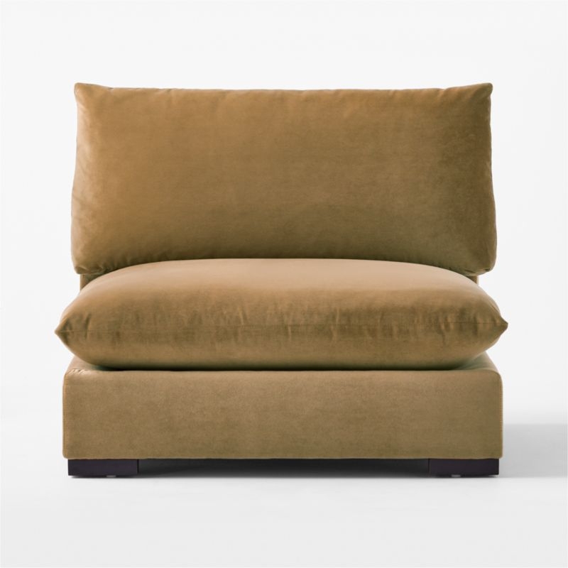 Deseo Copper Brown Performance Velvet Deep Depth Armless Chair - Image 1
