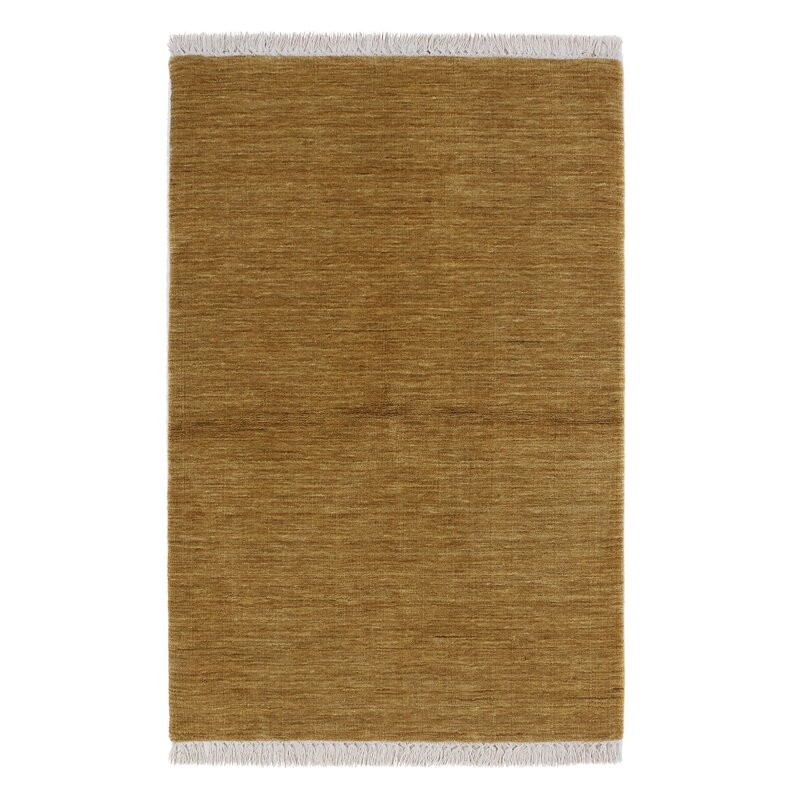 LOOMY Solidago Handwoven Wool/Cotton Brown/White Area Rug - Image 0