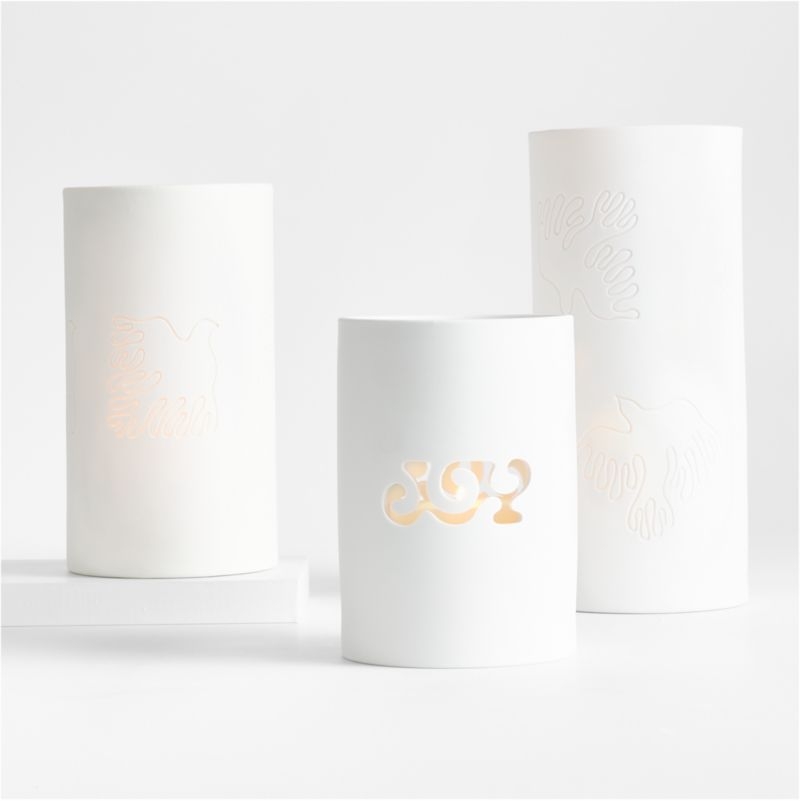 Soaring Dove White Ceramic Hurricane Candle Holder 9" by Lucia Eames™ - Image 5