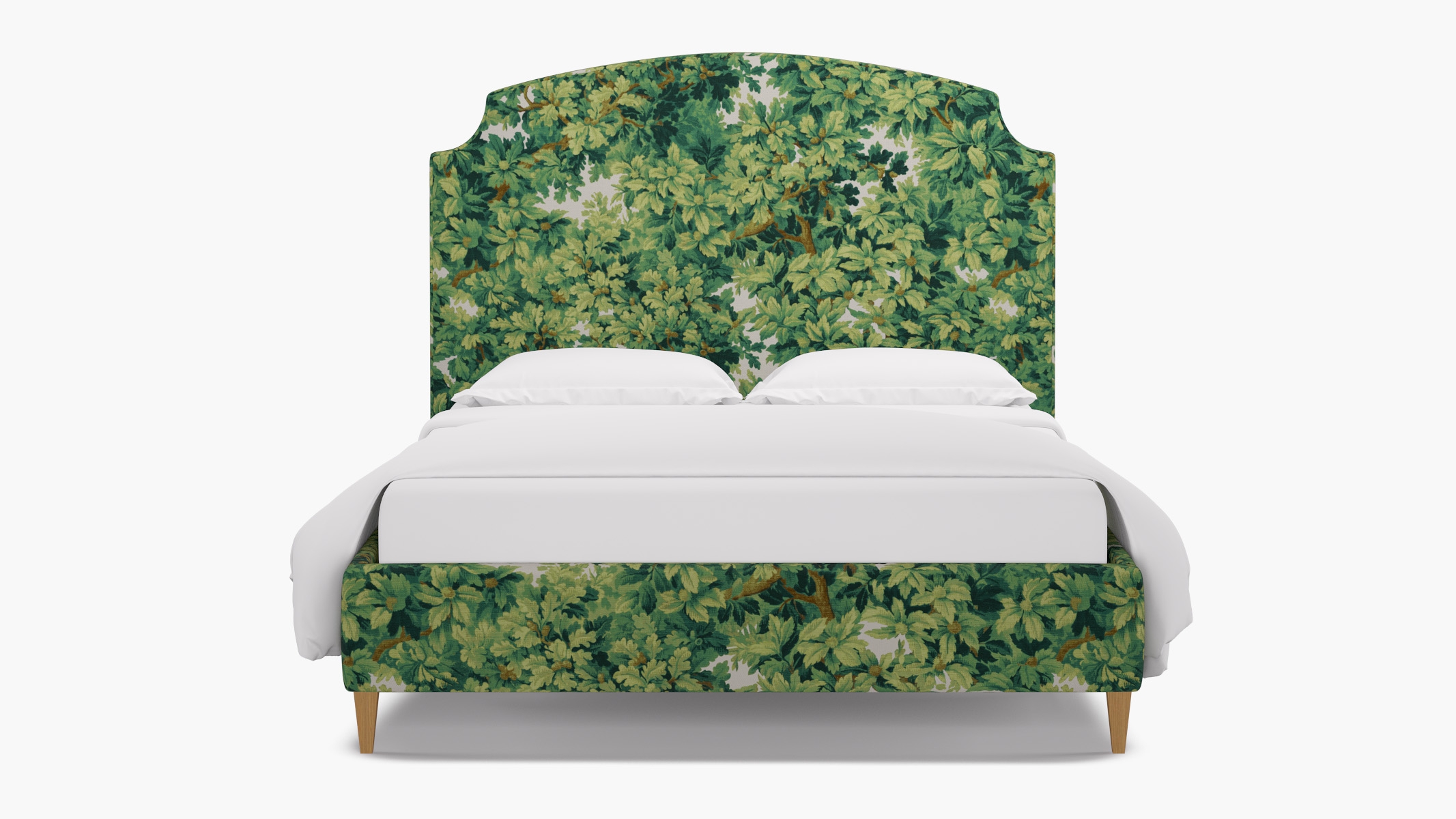 Cove Bed, Verdure Bois De Chene, Natural Square Tapered Leg, Queen - Image 0