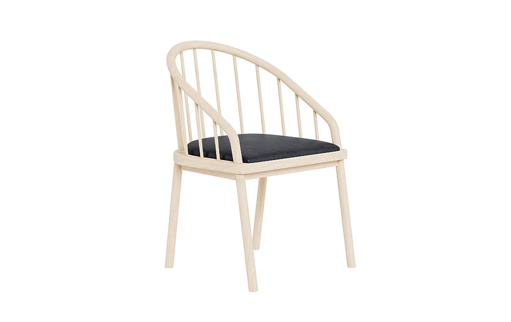 Alten Leather Wood Framed Upholstered Seat Chair - Image 1