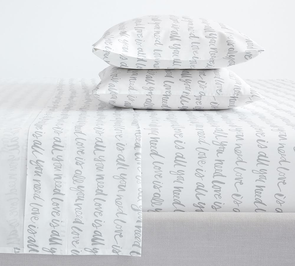All You Need Is Love Percale Sheet Set, Twin/Twin XL - Image 0