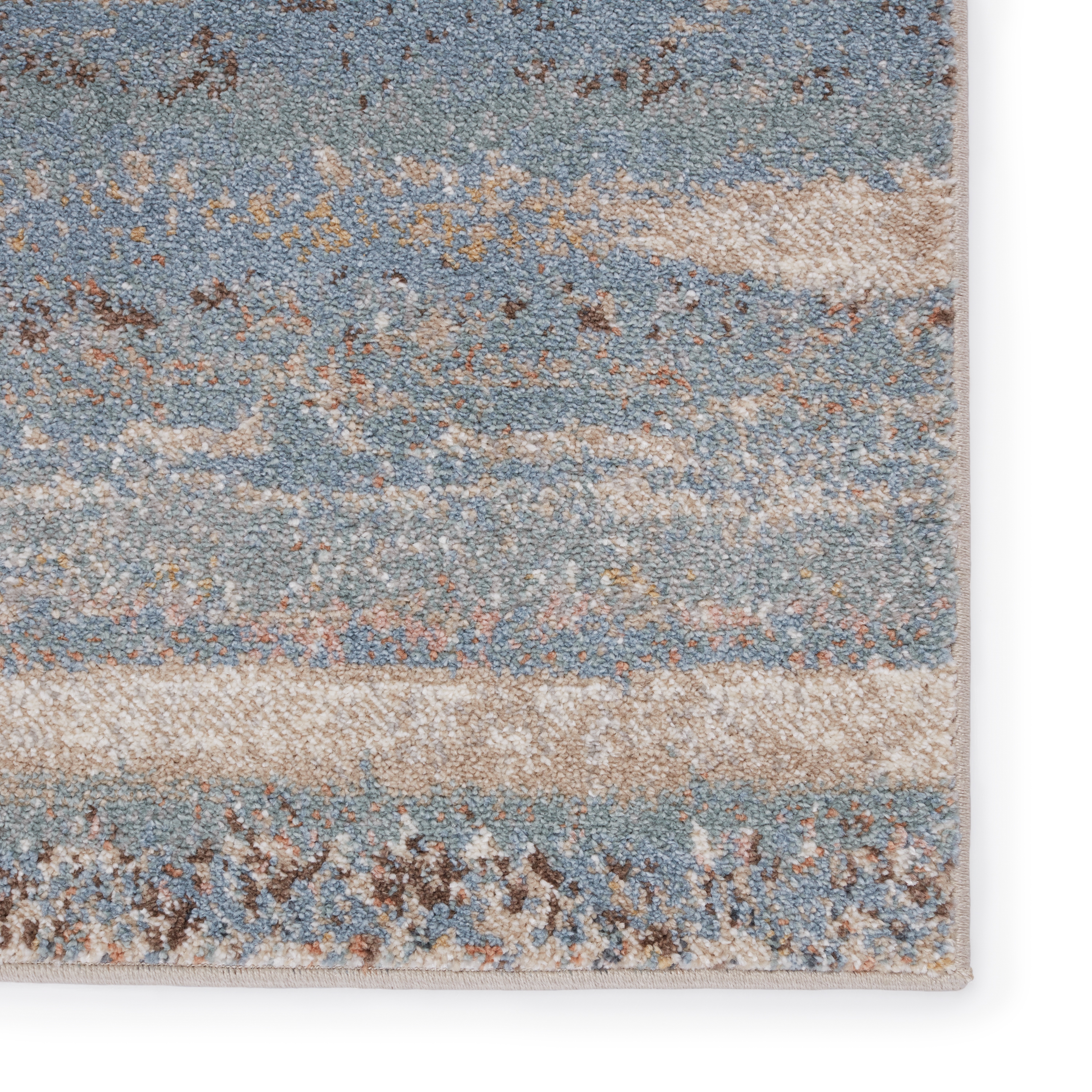Vibe by Devlin Abstract Blue/ Tan Area Rug (6'7"X9'6") - Image 3
