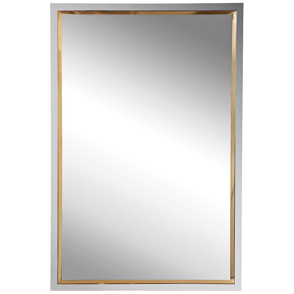 Uttermost Locke Chrome and Gold 20" x 30" Vanity Wall Mirror - Style # 88A93 - Image 0