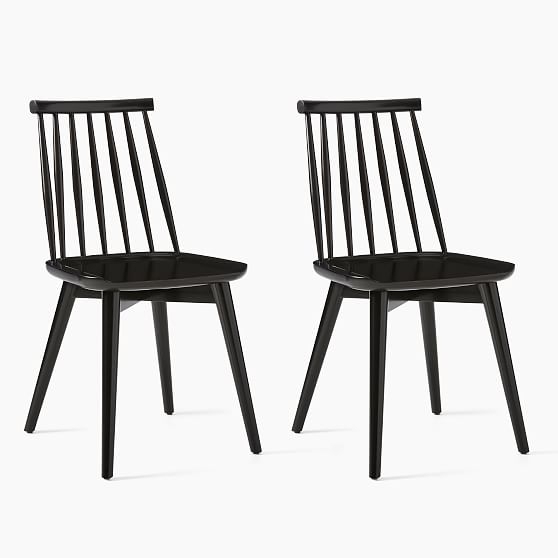 OPEN BOX: Windsor Dining Chair, Black, Set of 2 - Image 0