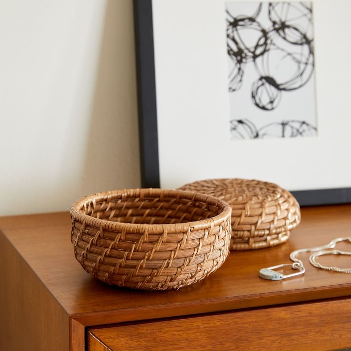 Modern Weave Basket, Round Lidded, Extra Small, Natural - Image 2