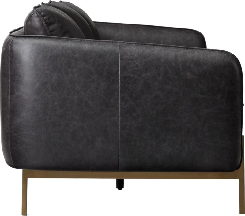 Hoxton 96.75" Black Leather Sofa. - Image 5