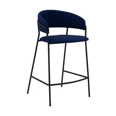 26 Inch Leatherette Seat Counter Height Barstool,Gray And Black - Image 0