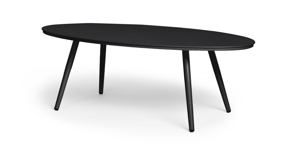 Halden Dark Charcoal Oval Coffee Table - Image 0