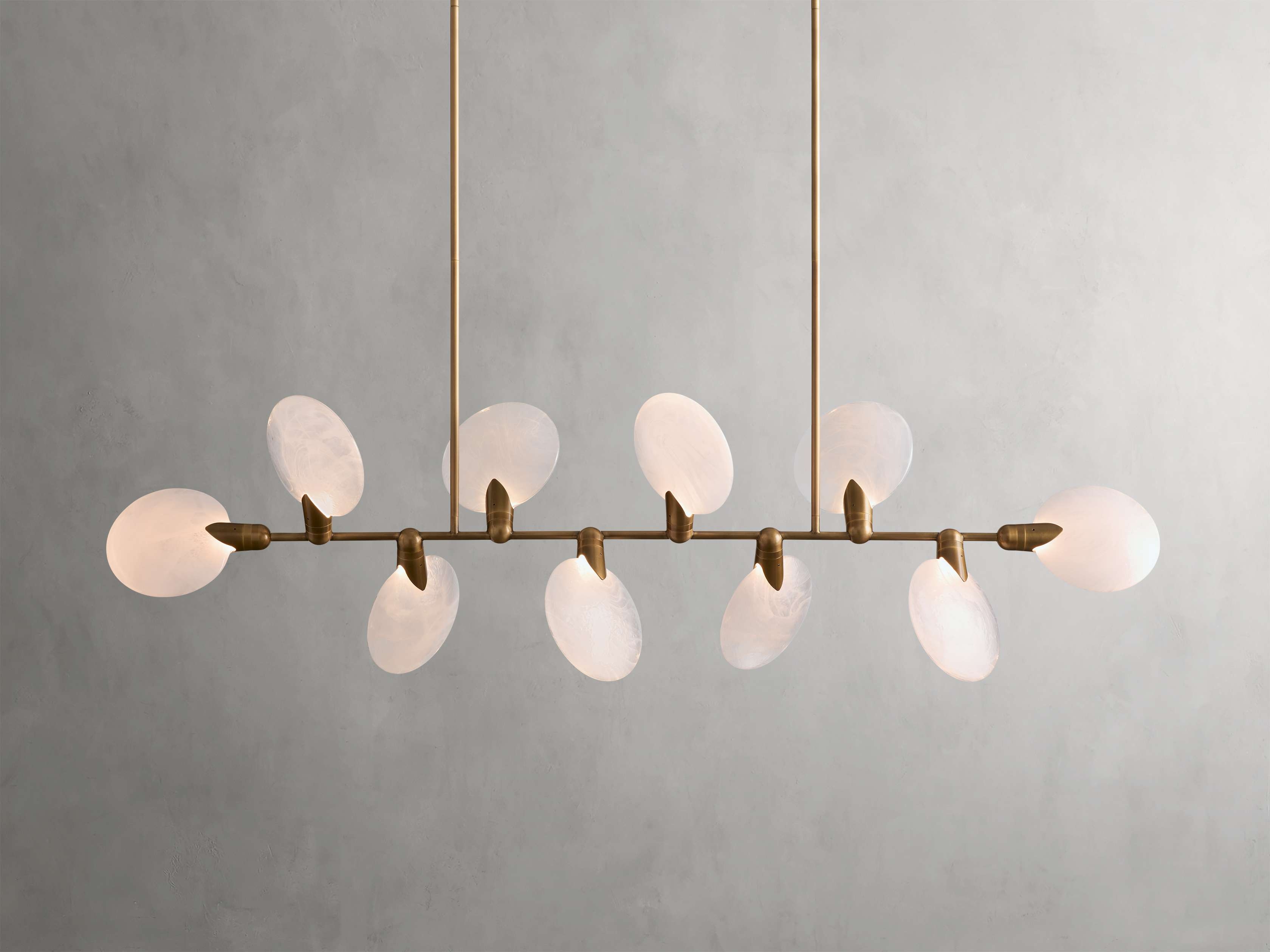 Lyla Linear Chandelier in Glass Brass  74" - Image 0