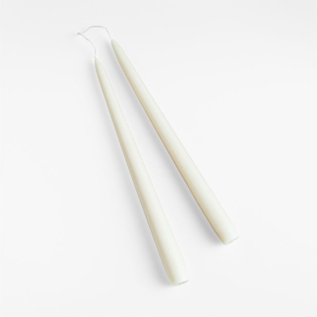 12" Dipped Linen Taper Candles, Set of 2 - Image 0