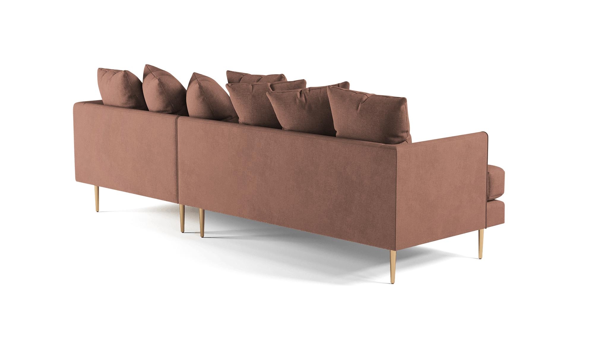 Pink Aime Mid Century Modern Sectional - Kenley Mauve - Left - Image 3