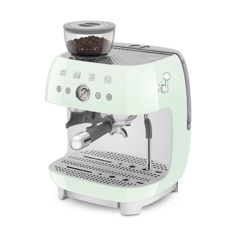 SMEG Pastel Green Semi-Automatic Espresso Machine with Milk Frother - Image 2