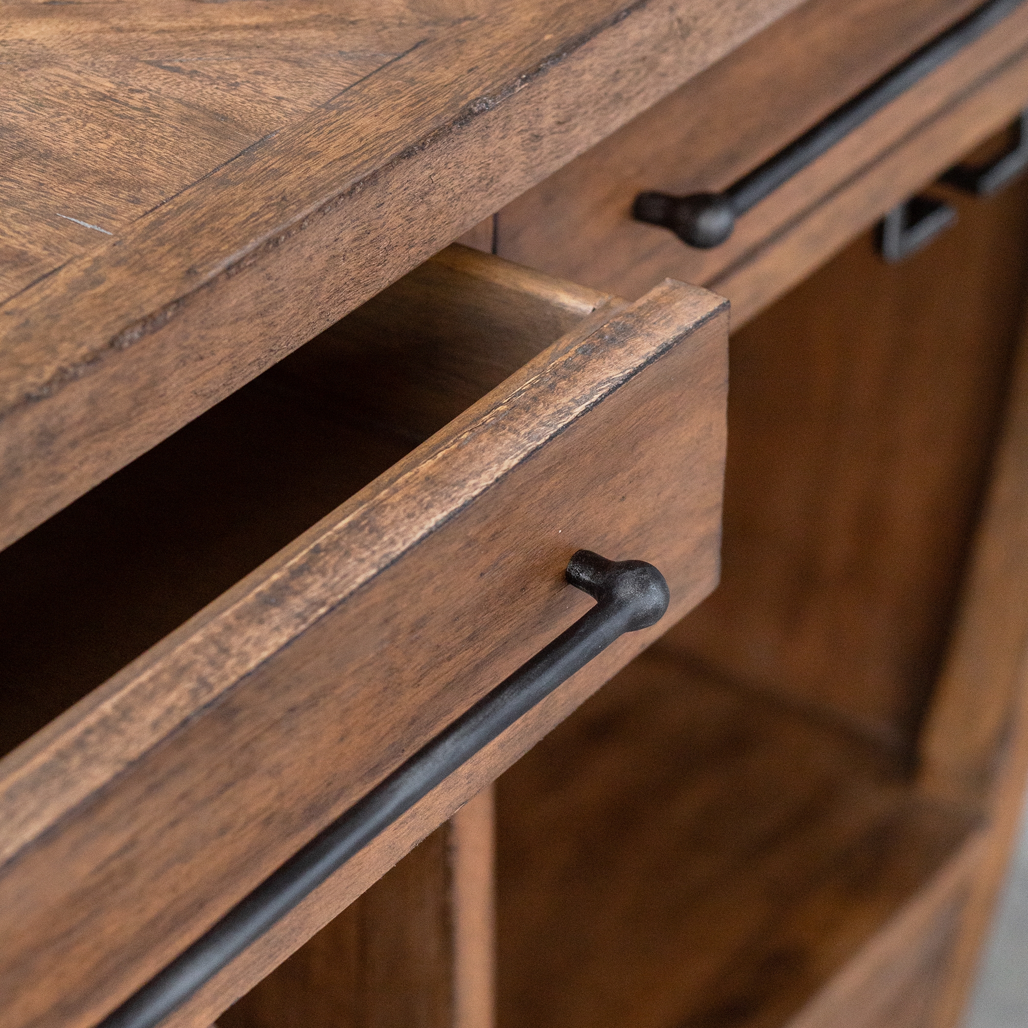 Aleph Rustic Wood Bar Cabinet - Image 3