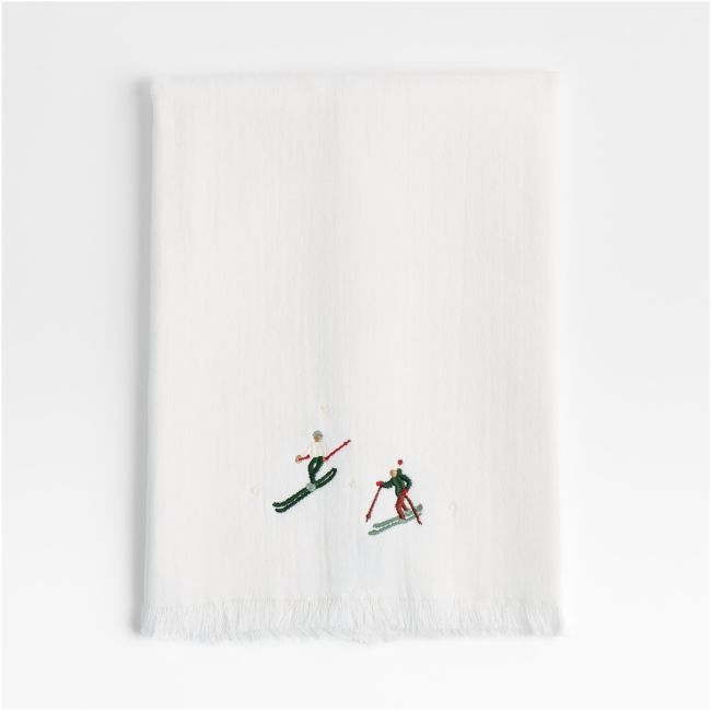 Holiday Snow Fun Sled and Snowball Guest Towel - Image 0