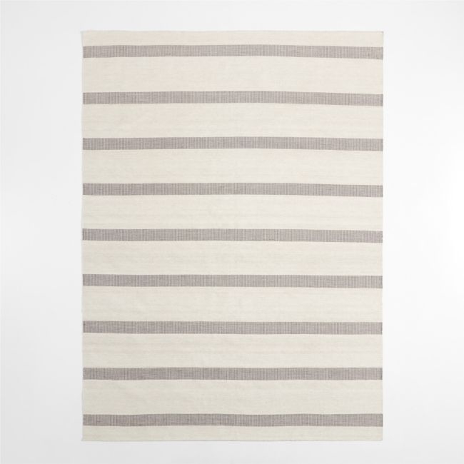 Newport Performance Wool-Blend Handwoven Iron Grey Area Rug 6'x9' - Image 0