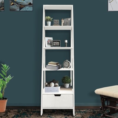 Ajani 4 Shelf Wooden Ladder Bookcase - Image 0
