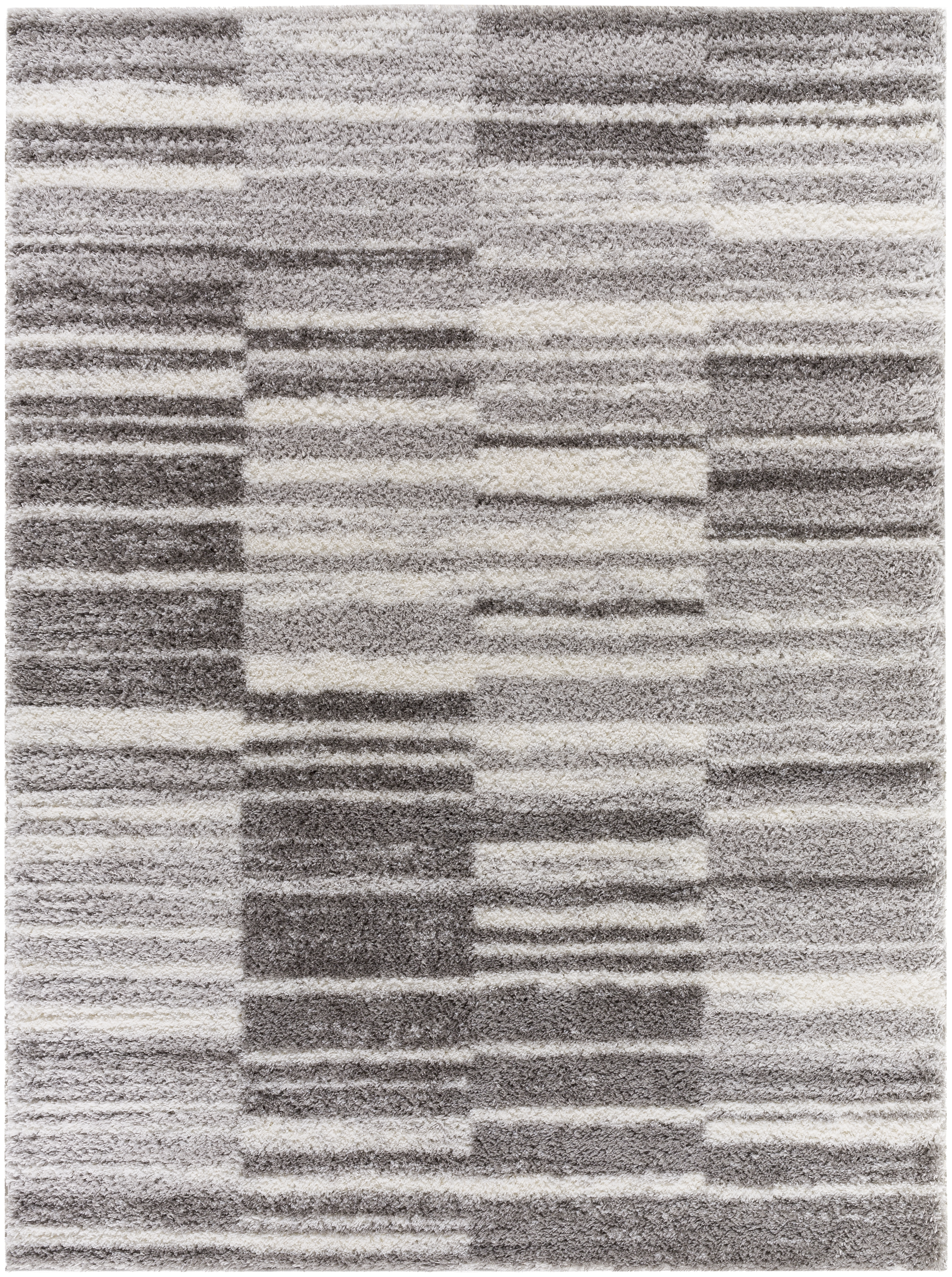 Cloudy Shag Gray Indoor 6'7" x 9' Machine Woven Rug - Image 0