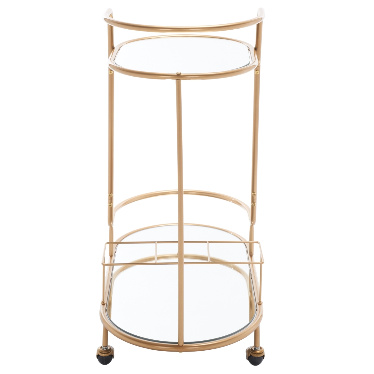 Midas 2 Tier Oval Bar Cart - Gold / Mirror - Safavieh - Image 5
