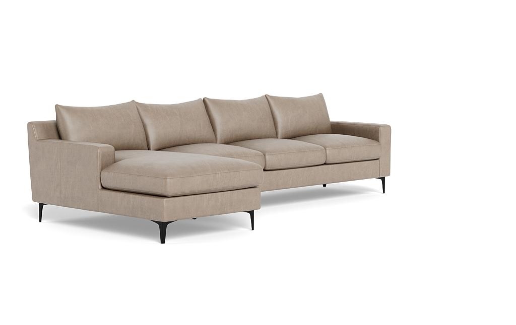 Sloan Leather 4-Seat Left Chaise Sectional - Image 1