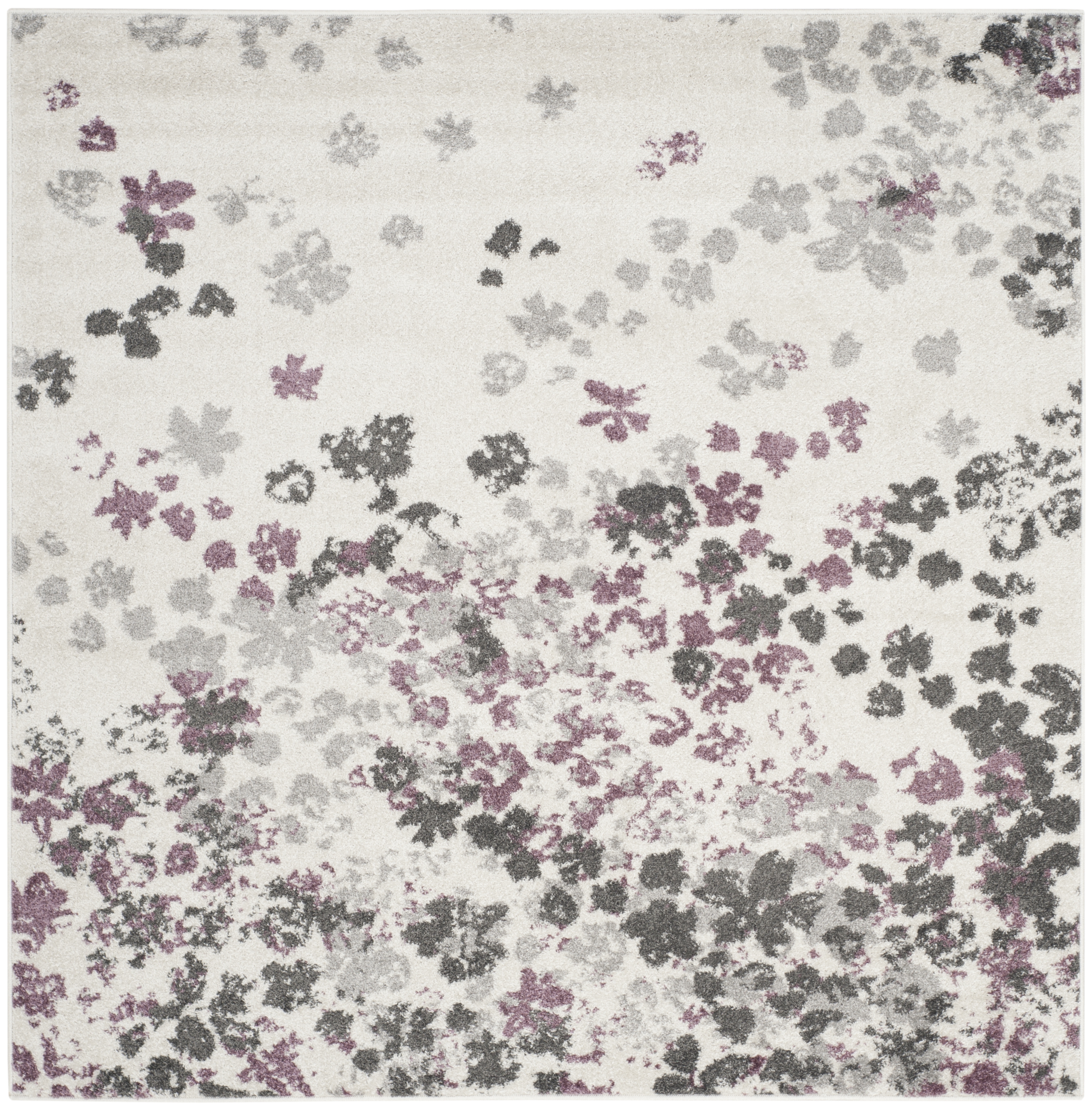 Arlo Home Woven Area Rug, ADR115L, Ivory/Purple,  6' X 6' Square - Image 0